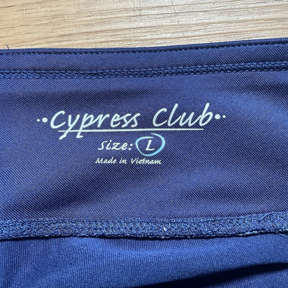 Cypress Club blue/white flower skort size L 2 back snap pockets, 2 front pockets - Picture 3 of 9
